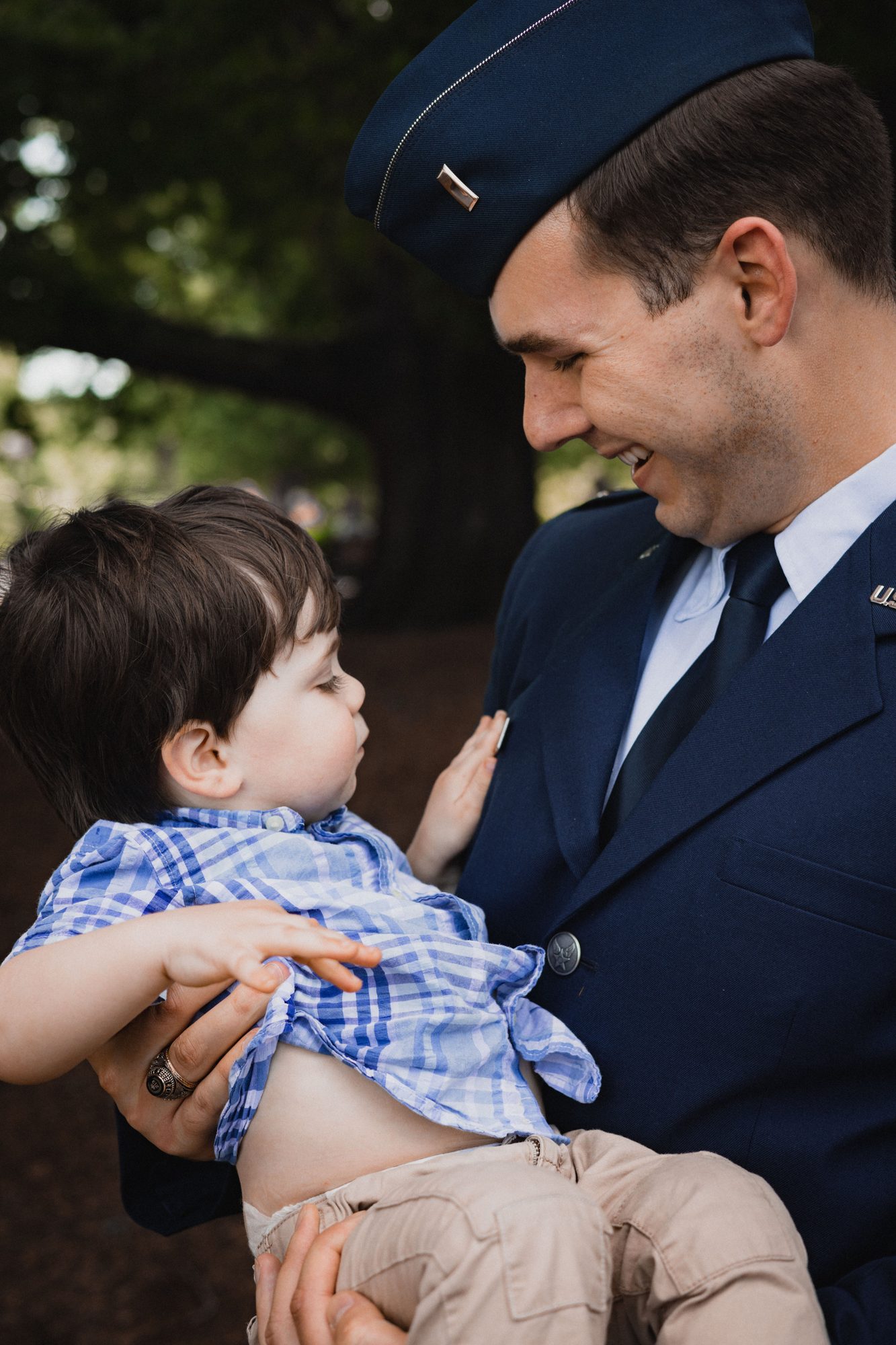 Serviceman with child