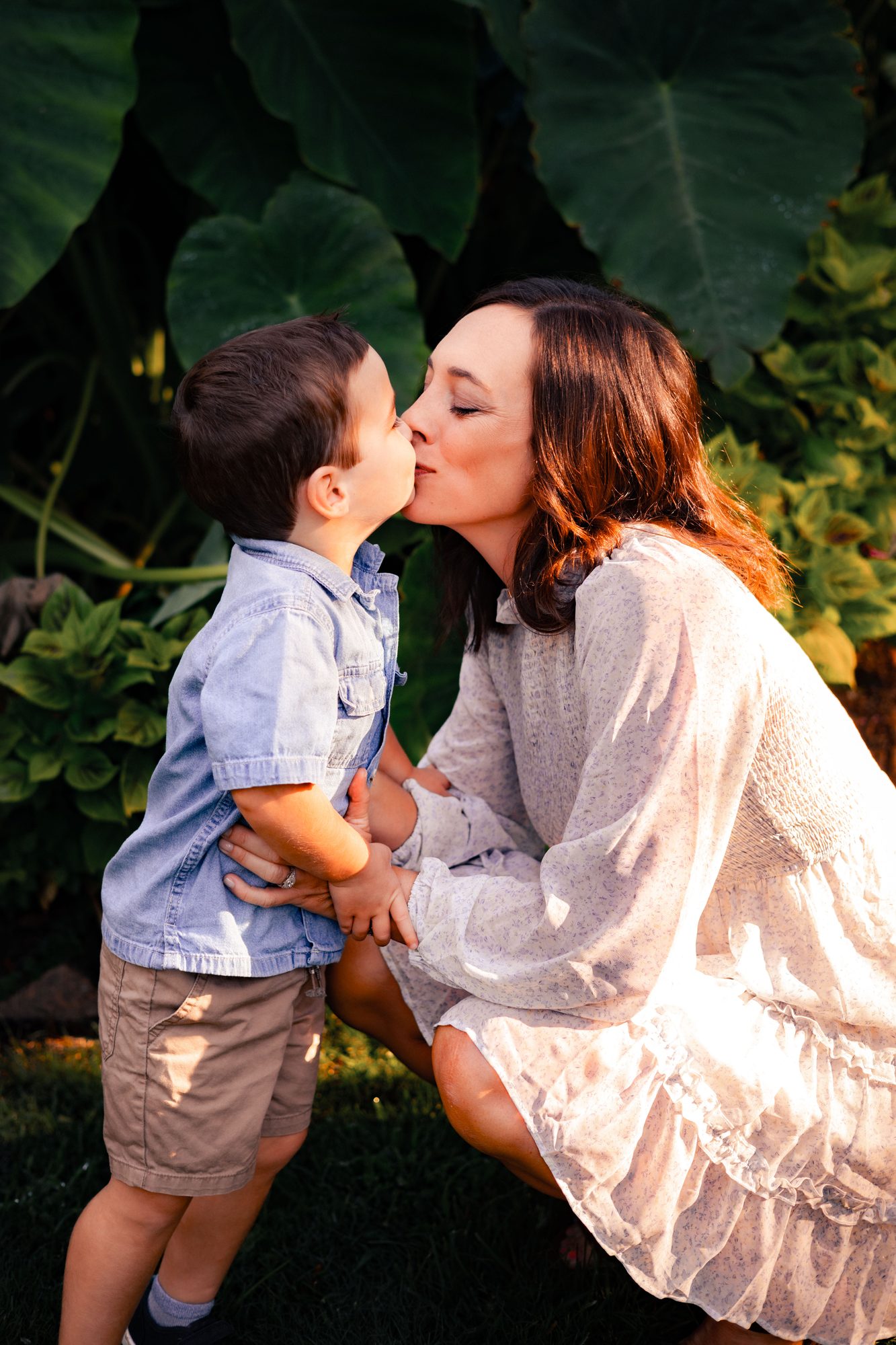 Mother and son moment